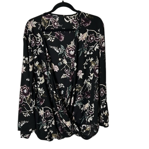 floral twist knot blouse,not including tank,loose fit,office siren,lagenlook - Picture 2 of 11